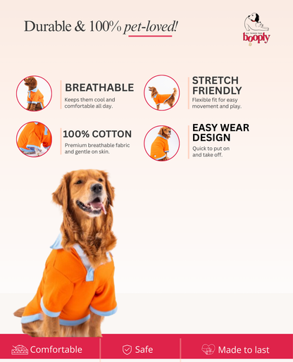 Booply Polo Paws T-Shirt - Orange Pop