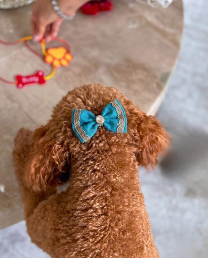 Booply Festive Paws Bow Clip - Firoza