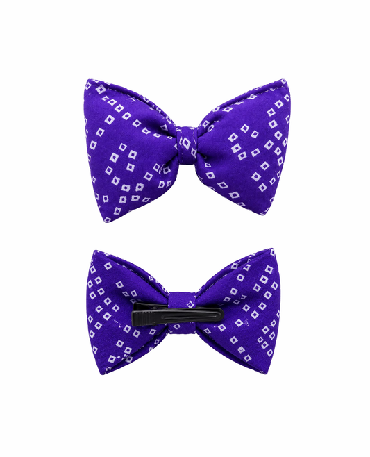 Booply Festive Paws Bandhani Bow Clip - Jamun