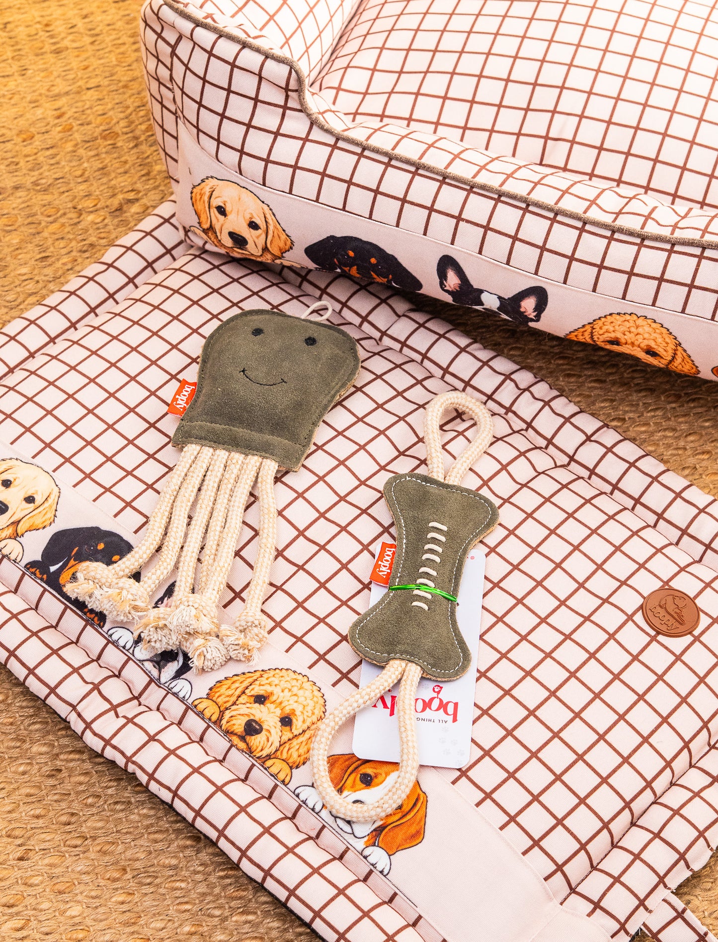 Peek-a-Boo Starter Kit | Cozy Bed, Comfort Mat & Suede Pet Toys
