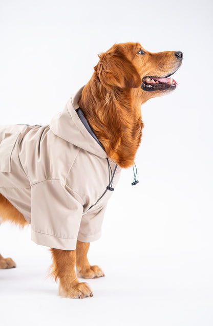 Booply RainShield Dog Raincoat – Sand Beige