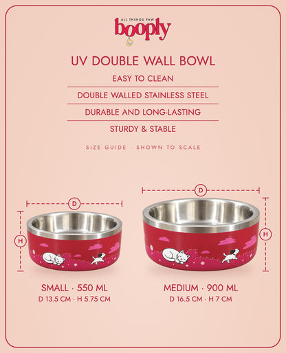 Booply Stainless Steel Double Wall Dog Bowl