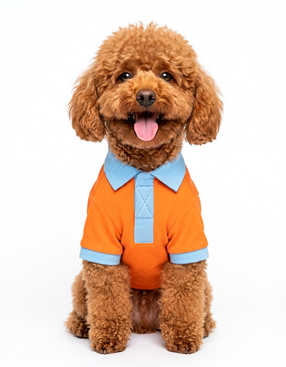 Booply Polo Paws T-Shirt - Orange Pop