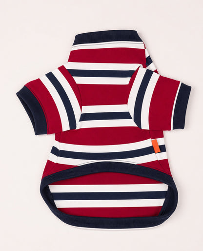 Booply Classic Stripe T-Shirt – Maroon Navy